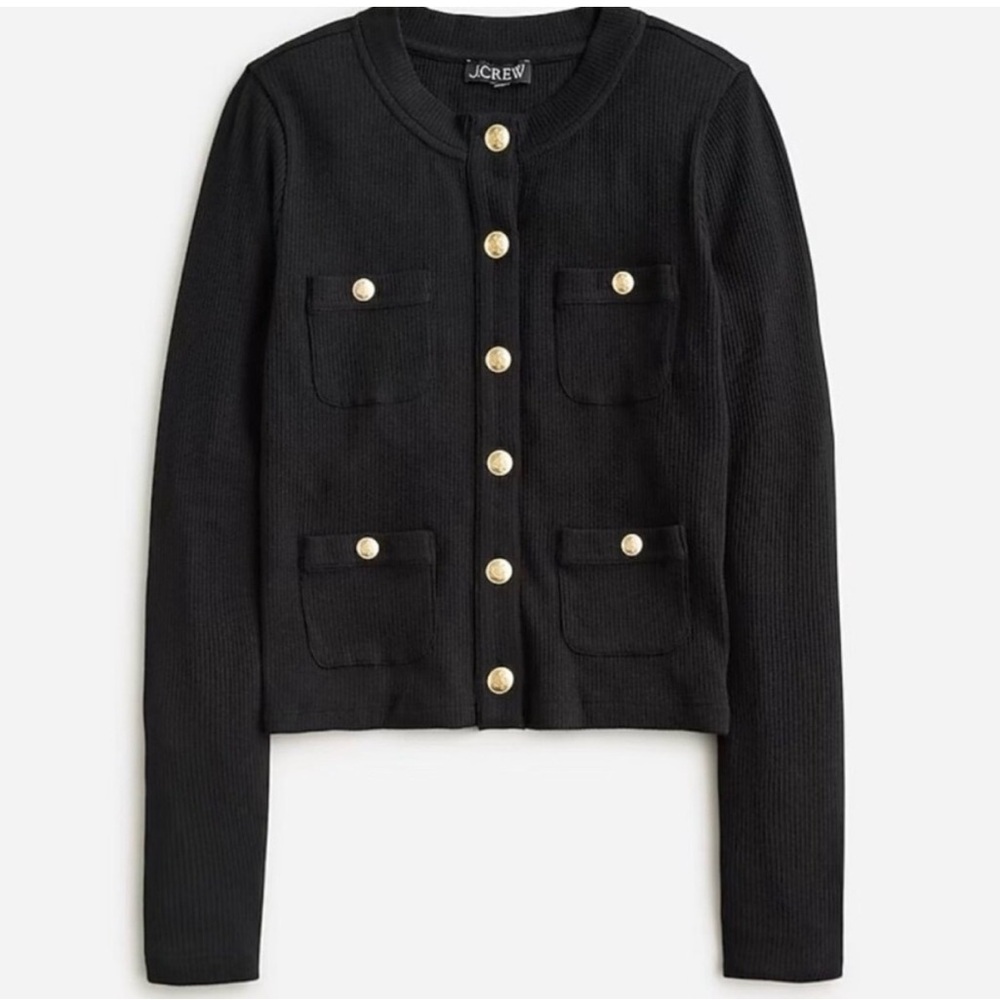 J. Crew Black Vintage Lady Rib Jacket Tee - brand new, never worn